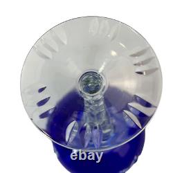 Set Of 3 Vintage Bohemian Cut Lead Crystal Clear Wine Stem Glass 7 7/8