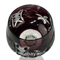 Set Of 3 Vintage Bohemian Cut Lead Crystal Clear Wine Stem Glass 7 7/8