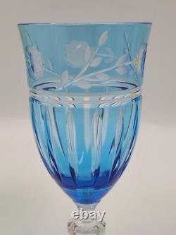 Set Of 4 AJKA Crystal Cut to Clear Iced Tea Water Goblets Glasses Proinnseas