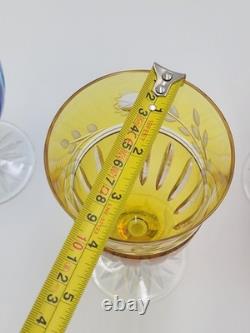 Set Of 4 AJKA Crystal Cut to Clear Iced Tea Water Goblets Glasses Proinnseas