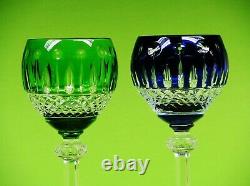 Set Of 4 AJKA King Louis Cased Mouth-Blown Hand Cut To Clear Crystal Wine Glass