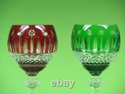 Set Of 4 AJKA King Louis Cased Mouth-Blown Hand Cut To Clear Crystal Wine Glass
