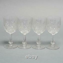 Set Of 4 Baccarat Colbert Clear Cut Crystal Wine Glasses 6