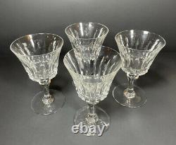 Set Of (4) Baccarat France Piccadilly Cut Crystal Water Goblet Glasses, 6h