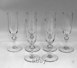 Set Of 6 Baccarat Cut Crystal Champagne Flutes Normandie Made In France