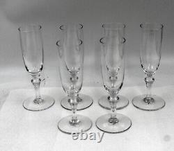 Set Of 6 Baccarat Cut Crystal Champagne Flutes Normandie Made In France
