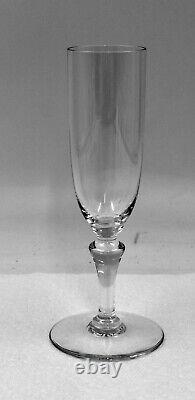 Set Of 6 Baccarat Cut Crystal Champagne Flutes Normandie Made In France