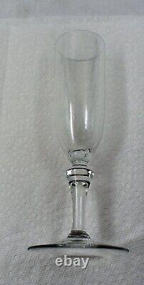 Set Of 6 Baccarat Cut Crystal Champagne Flutes Normandie Made In France