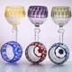 Set Of 6 Colors Wedding Water Wine Goblet Hand Cut Crystal Glasses Stemware