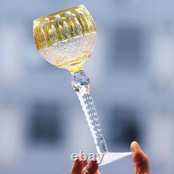 Set Of 6 Colors Wedding Water Wine Goblet Hand Cut Crystal Glasses Stemware