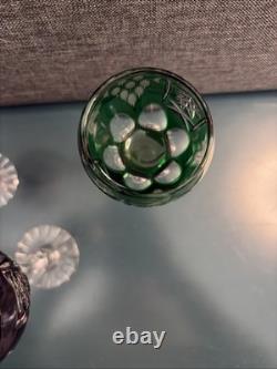 Set Of 6 Nachtmann Traube Cut to Clear Crystal Cordial Glasses Multicolor 5.25