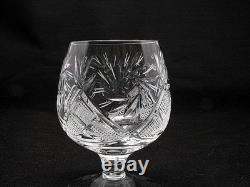 Set Of 6 Russian Cut Crystal Snifter Glasses 5 Oz, USSR Soviet Cognac Goblet