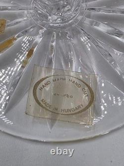 Set Of 6 Vintage Ajka Marsala Ruby Red Cut To Clear Crystal Hock Wine Glass