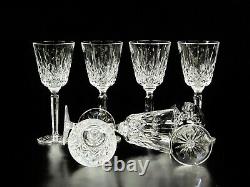 Set Of 7 Tall Waterford Golden Lismore Wine Glass Cut Crystal Stemware. 7 3/8 H