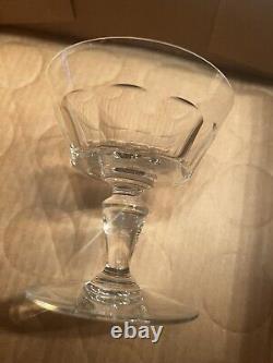 Set Of 8 Baccarat Bretagne Cut French Art Glass Champagne Tall Sherbet Free Ship