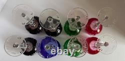 Set Of 8 Bohemian Czech Cut To Clear Crystal Hock Wine Glasses Goblets 8