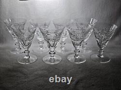 Set Of 8 Signed Waterford Mourne Cut Crystal Wine Goblets 5 1/4 High X 3 5/8
