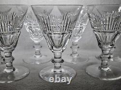 Set Of 8 Signed Waterford Mourne Cut Crystal Wine Goblets 5 1/4 High X 3 5/8