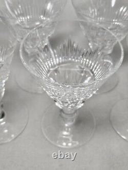 Set Of 8 Signed Waterford Mourne Cut Crystal Wine Goblets 5 1/4 High X 3 5/8