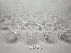 Set Of 8 Signed Waterford Mourne Cut Crystal Wine Goblets 5 1/4 High X 3 5/8