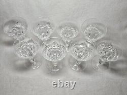 Set Of 8 Signed Waterford Mourne Cut Crystal Wine Goblets 5 1/4 High X 3 5/8