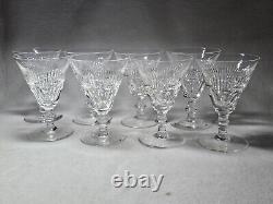 Set Of 8 Signed Waterford Mourne Cut Crystal Wine Goblets 5 1/4 High X 3 5/8