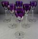 Set Of Six Baccarat French Crystal Glass Amethyst Cut to Clear Genova Cordials