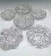 Set Of Six Sparkling Antique American Brilliant Cut Crystal Serving Dishes