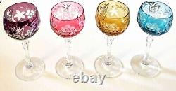 Set Of Three Beyer Crystal Hock Cut To Clear Wine Glasses