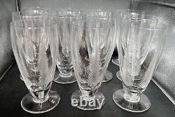 Set of 10 Stuart Crystal Iced Tea Glasses Woodchester Fern Pattern