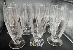 Set of 10 Stuart Crystal Iced Tea Glasses Woodchester Fern Pattern