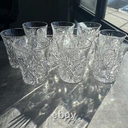 Set of 10 Vintage American Brilliant ABP Cut Crystal Old Fashioned Glasses