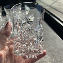 Set of 10 Vintage American Brilliant ABP Cut Crystal Old Fashioned Glasses