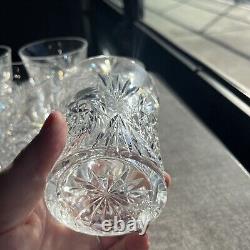 Set of 10 Vintage American Brilliant ABP Cut Crystal Old Fashioned Glasses