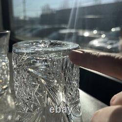 Set of 10 Vintage American Brilliant ABP Cut Crystal Old Fashioned Glasses
