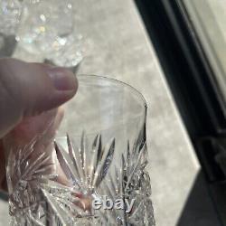 Set of 10 Vintage American Brilliant ABP Cut Crystal Old Fashioned Glasses