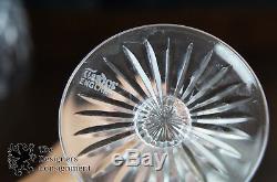 Set of 10 Vintage Tudor England Cut Crystal Wine Glasses Water Goblets Stemware