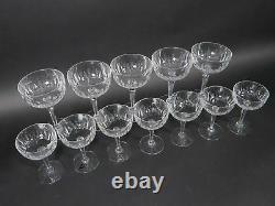 Set of 12 Tiffin-Franciscan Carlyle Tall Champagne Sherbet Cut Crystal Glasses