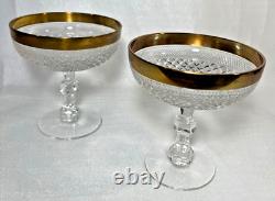 Set of 2 Cut Glass Sherbet/Champagne Coupes a Josephinenhutte Moser Design