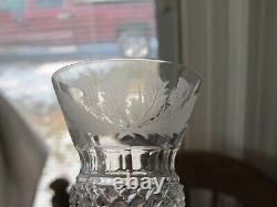 Set of 2 Edinburgh Crystal Scotland Thistle Cut Crystal Cordial Glasses 3 1/4'