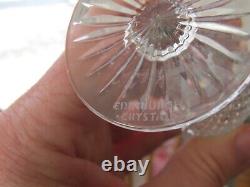 Set of 2 Edinburgh Crystal Scotland Thistle Cut Crystal Cordial Glasses 3 1/4'