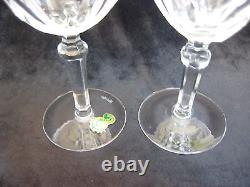 Set of 2 Waterford Dunloe Cut Crystal Water Goblets, 7 Tall x 2 7/8 Diameter