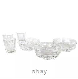 Set of 3 Baccarat France Beautiful Cut Crystal Shot Glass Faceted Heavy