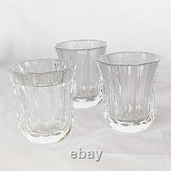 Set of 3 Baccarat France Beautiful Cut Crystal Shot Glass Faceted Heavy