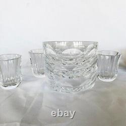 Set of 3 Baccarat France Beautiful Cut Crystal Shot Glass Faceted Heavy