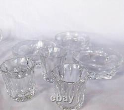 Set of 3 Baccarat France Beautiful Cut Crystal Shot Glass Faceted Heavy