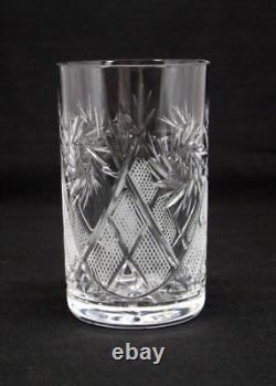 Set of 3 Russian Cut Crystal HOT Tea Glasses for Metal Glass Holder Podstakannik