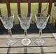 Set of 3 Waterford Cut Crystal Lismore Claret Wine Glass Ireland 5 7/8 signed