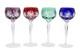 Set of 4 AJKA CAROLINE Multicolor Fine Cut Crystal Hock Wine Glasses
