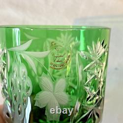 Set of 4 AJKA Marsala Cut to Clear Crystal DOF Glasses 4 Multi Color Excellent